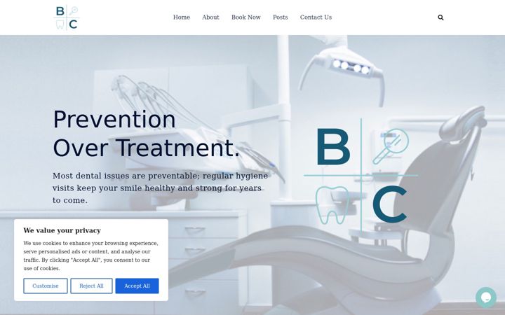 Screenshot of brightcaredental.com
