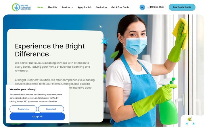 Screenshot of brightcleanersolution.ca