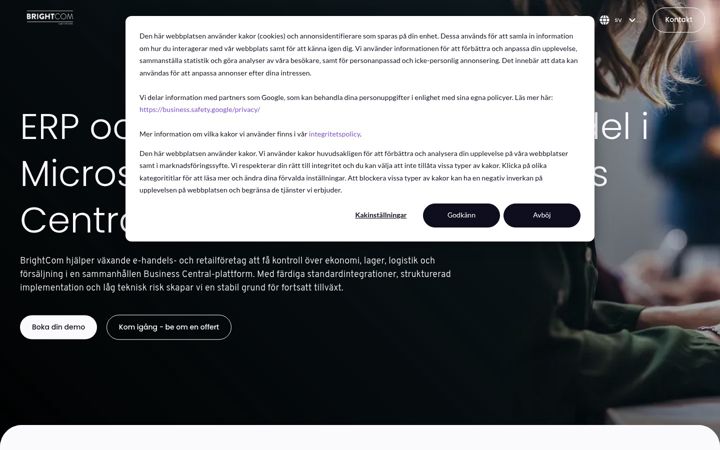 Screenshot of brightcom.se