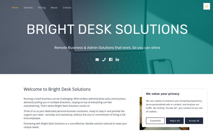 Screenshot of brightdesksolutions.co.uk