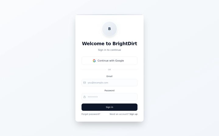 Screenshot of brightdirtmovement.com