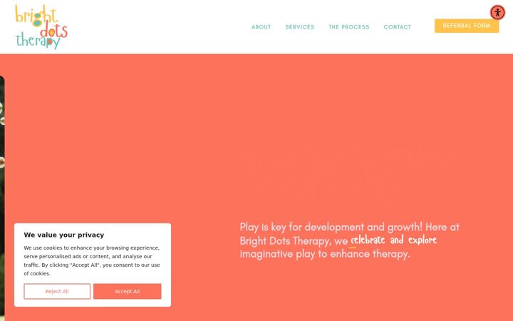 Screenshot of brightdotstherapy.com.au