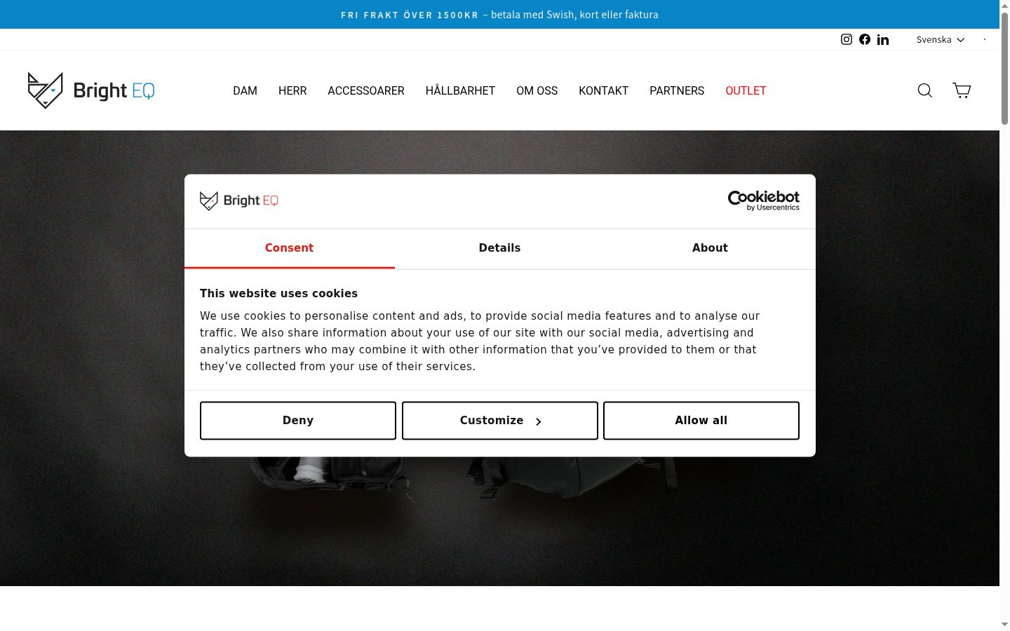 Screenshot tal-banner tal-kunsens muri qabel kwalunkwe interazzjoni