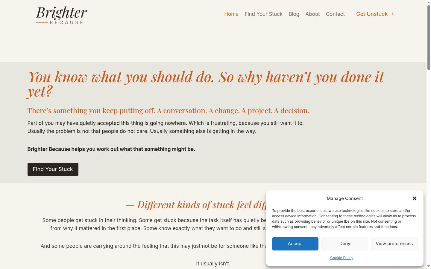 Screenshot of the consent banner shown before any interaction