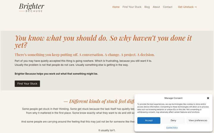 Screenshot of brighterbecause.com