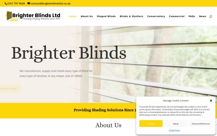 Screenshot of brighterblindsltd.co.uk
