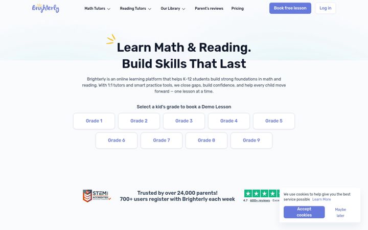 Screenshot of brighterly.com