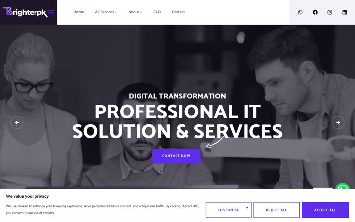 Screenshot of brighterpk.com