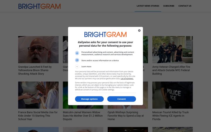 Screenshot of brightgram.com
