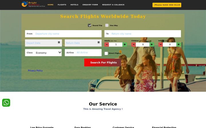 Screenshot of brightholidayz.co.uk