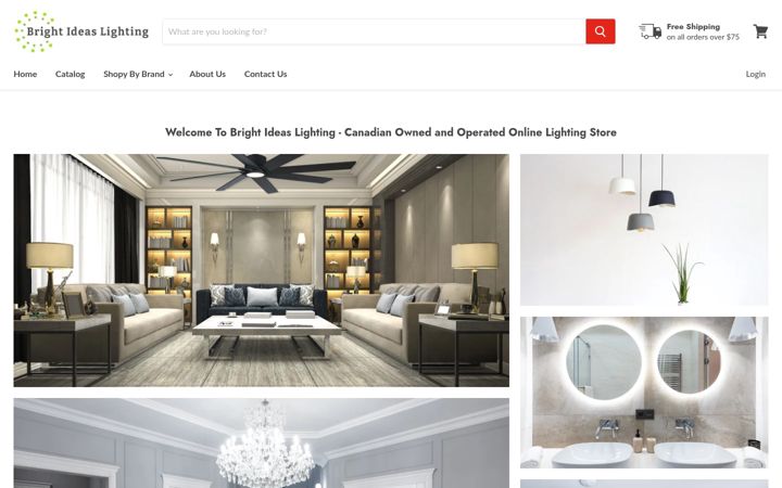 Screenshot of brightideaslighting.ca