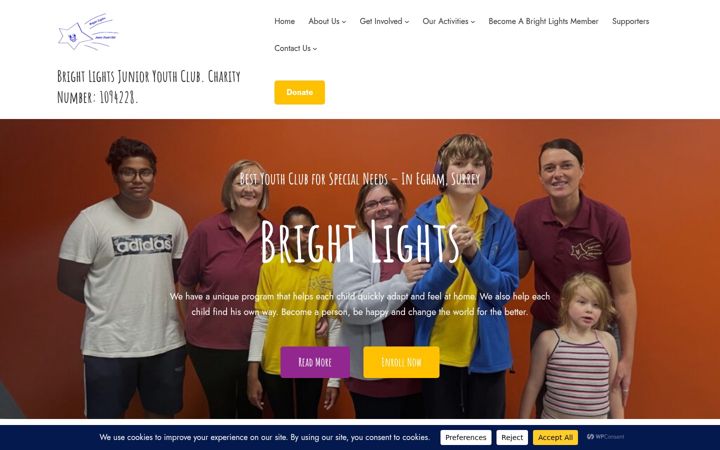 Screenshot ta' brightlights-club.org.uk