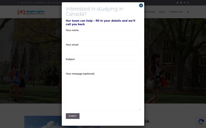 Screenshot of brightlightsedu.ca