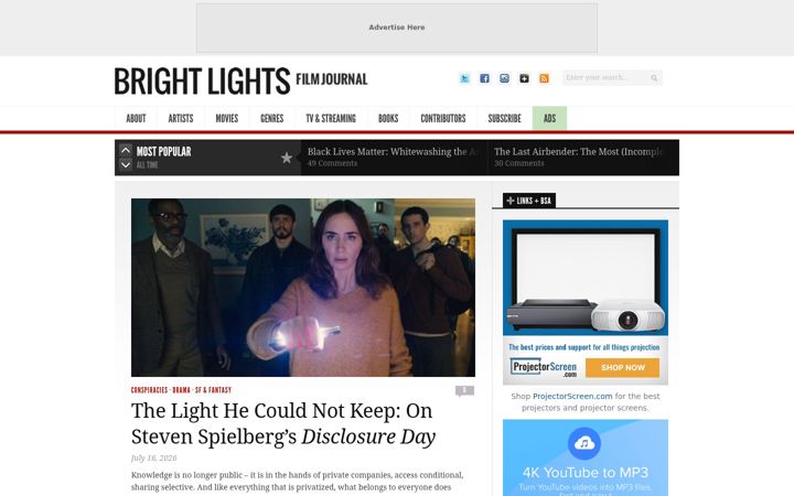 Screenshot of brightlightsfilm.com