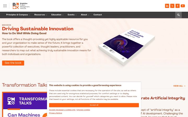 Screenshot of brightline.org