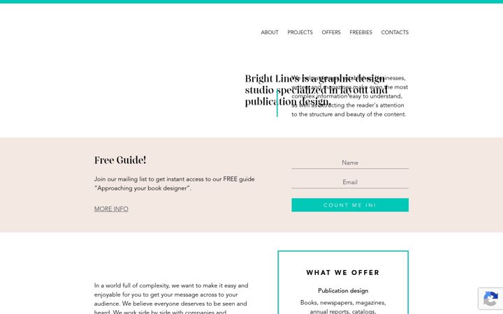 Screenshot of brightlinesdesign.com