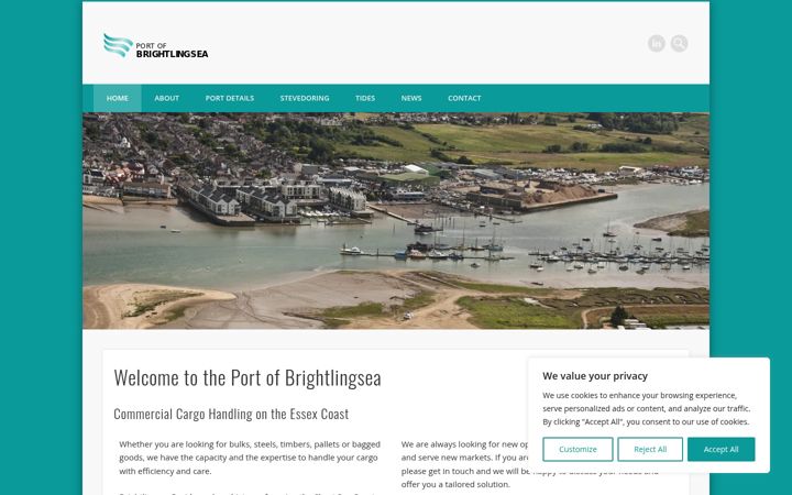 Screenshot ta' brightlingsea-port.co.uk