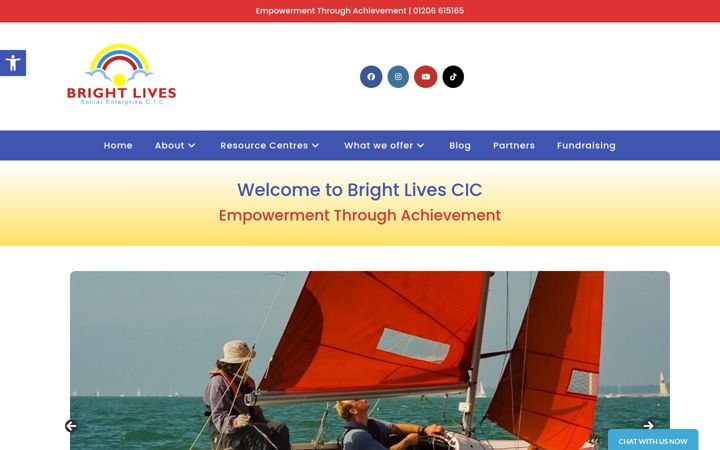 Screenshot of brightlives.org.uk