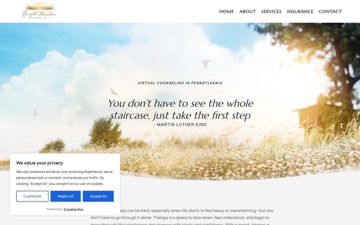 Screenshot of brightmeadowcounseling.com