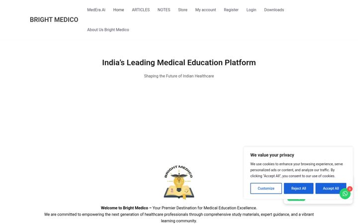 Screenshot of brightmedico.com