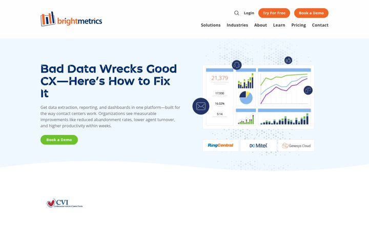 Captură de ecran a brightmetrics.com