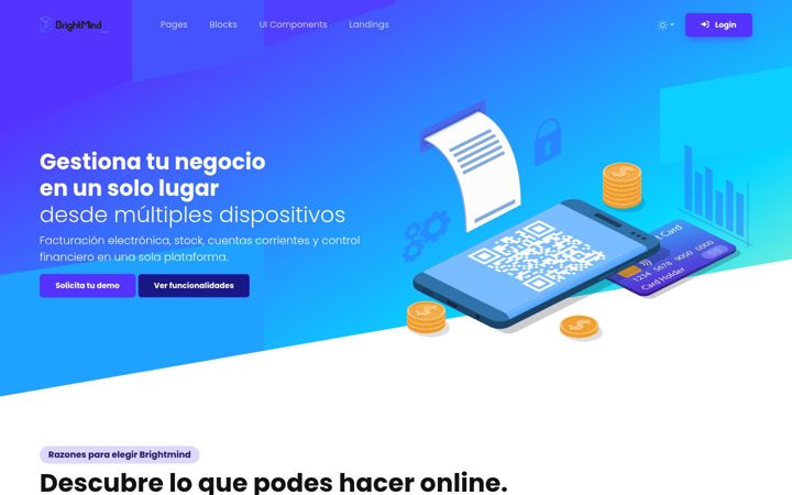 Screenshot of brightmind-erp.com