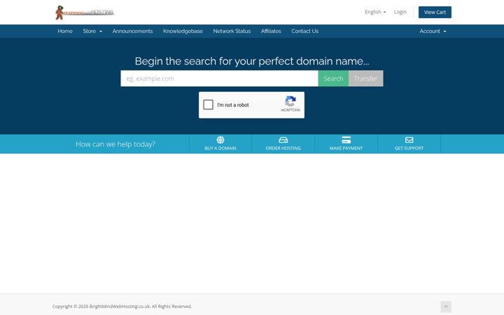 Screenshot of brightmindwebhosting.co.uk