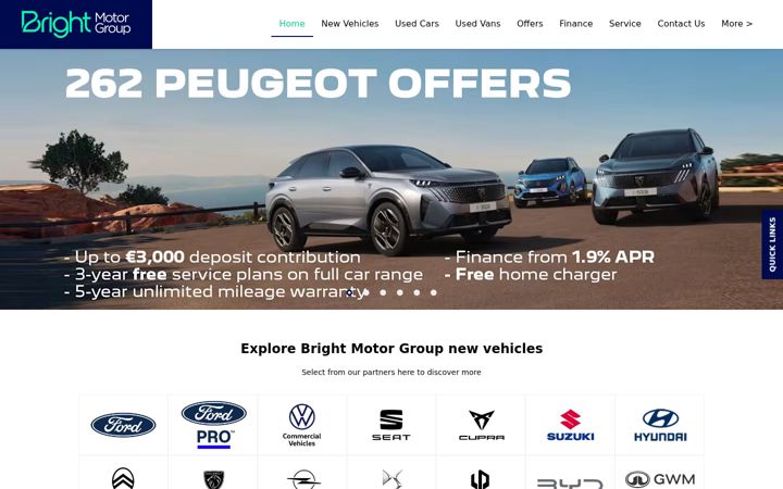Zrzut ekranu brightmotorgroup.ie