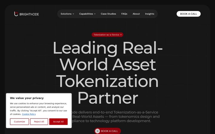 Snímek obrazovky brightnode.io