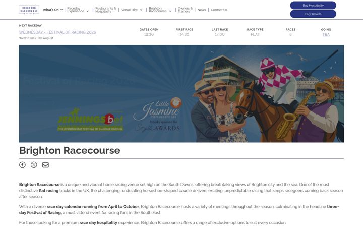 Screenshot of brighton-racecourse.co.uk