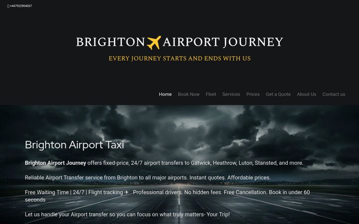 Screenshot ta' brightonairportjourney.co.uk