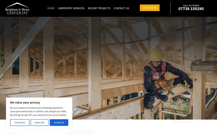 Screenshot ta' brightonandhovecarpentry.co.uk
