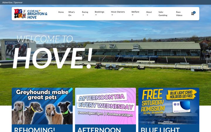 Screenshot ta' brightonandhovegreyhounds.co.uk