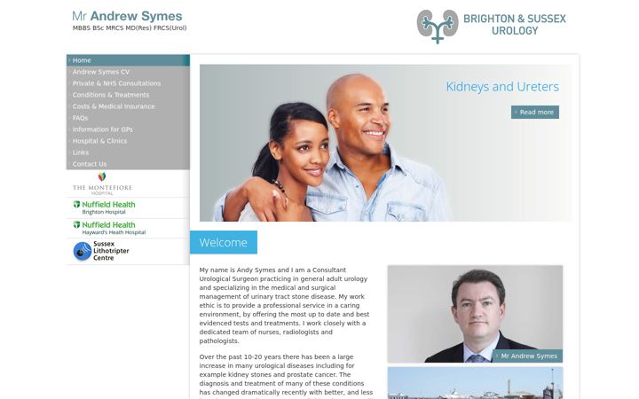Screenshot of brightonandsussexurology.co.uk