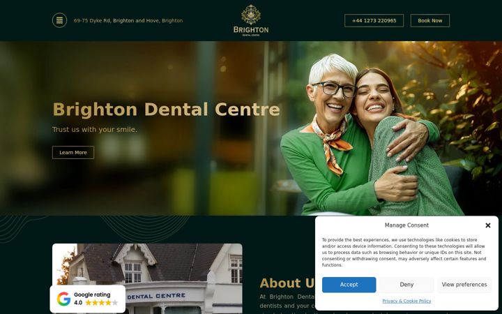 Ekrānuzņēmums no brightondental.co.uk