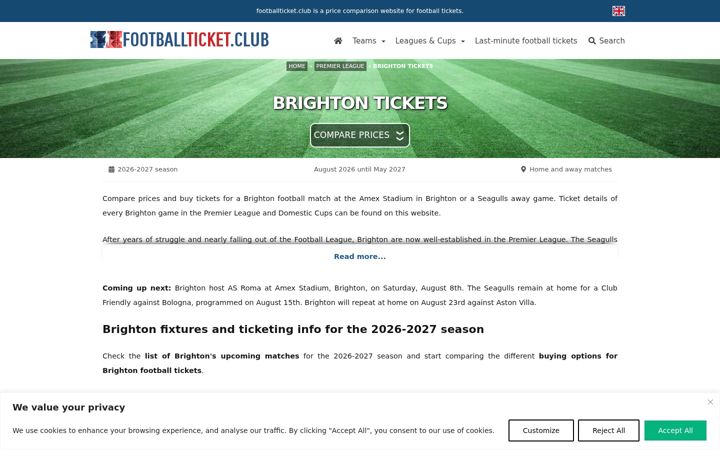 Screenshot of brightonfootballtickets.com