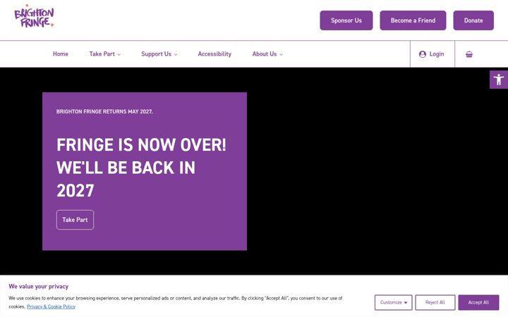 Screenshot of brightonfringe.org