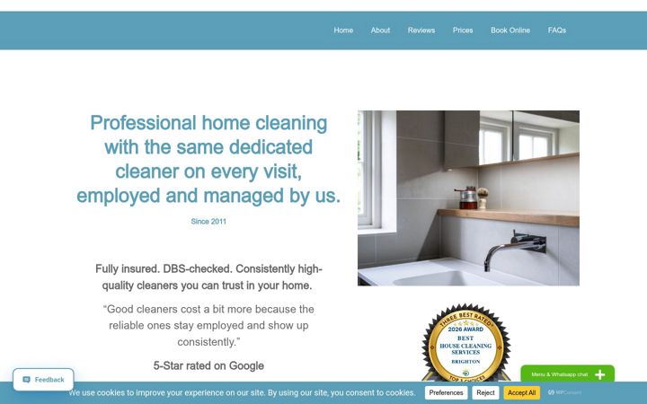 Screenshot of brightonhousekeeping.co.uk