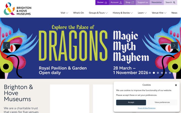 Screenshot of brightonmuseums.org.uk