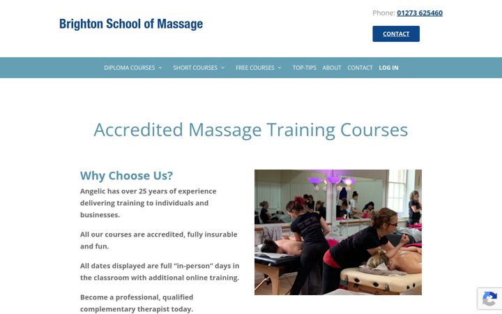 Screenshot of brightonschoolofmassage.co.uk