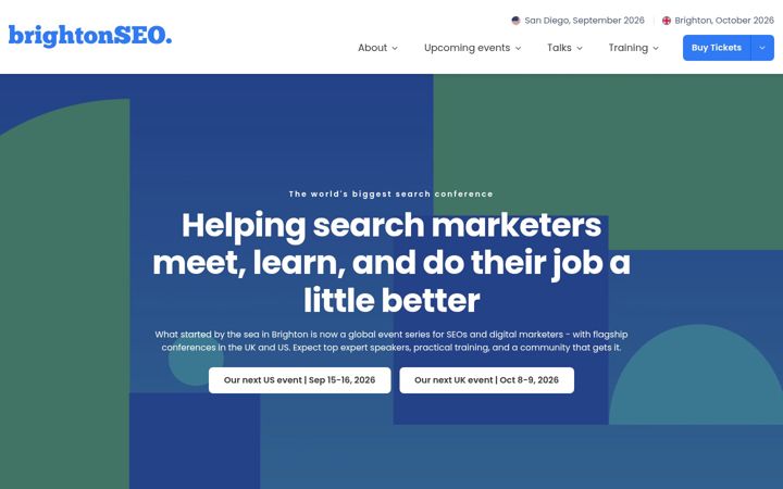 Screenshot of brightonseo.com