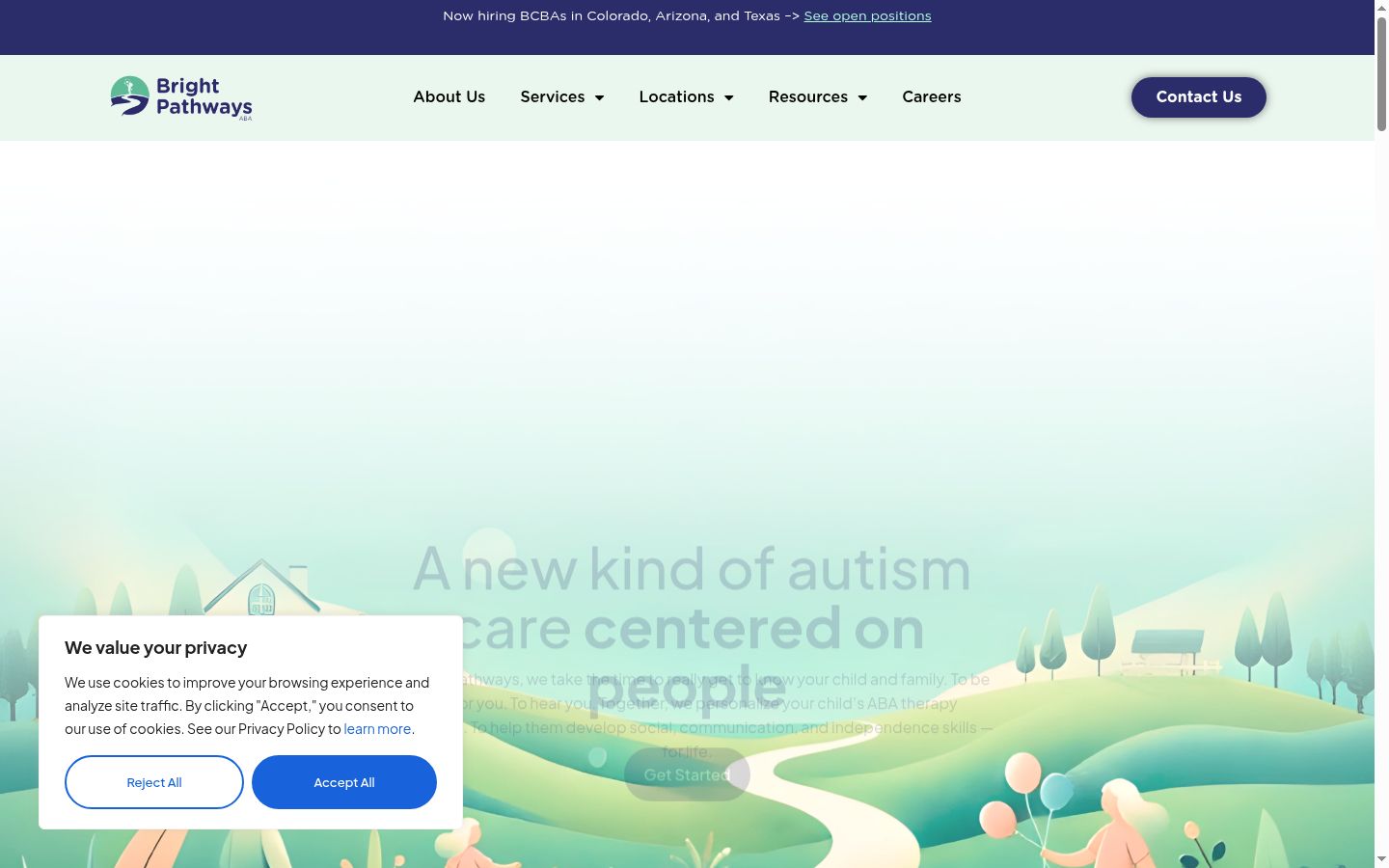 Screenshot of the consent banner shown before any interaction
