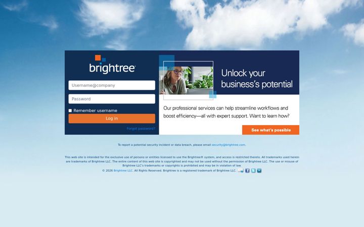 Zrzut ekranu brightree.net