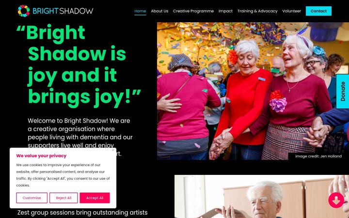 Screenshot ta' brightshadow.org.uk