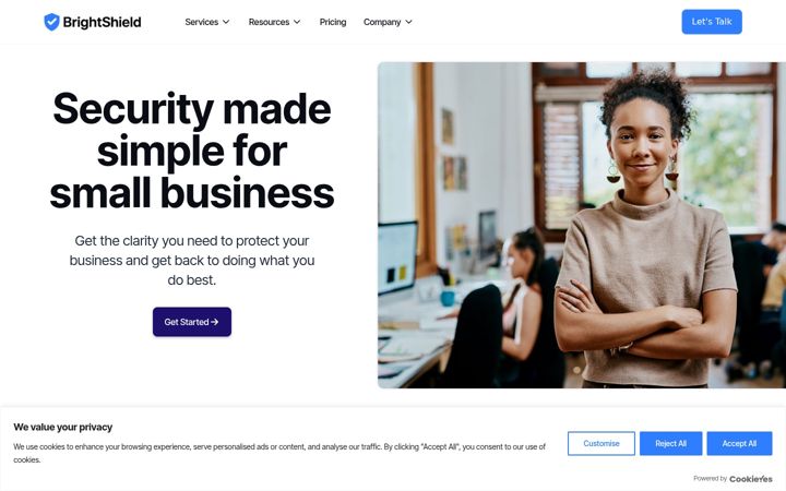 Screenshot of brightshield.io