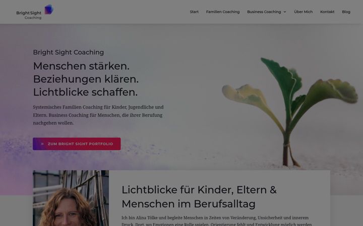 Екранна снимка на brightsightcoaching.de
