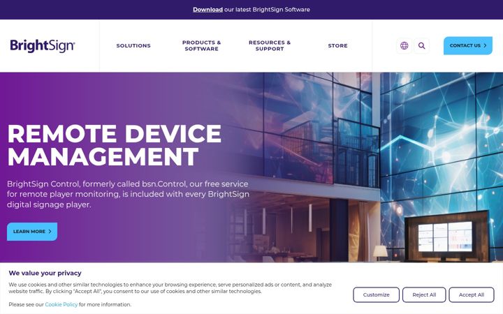 Screenshot of brightsign.biz