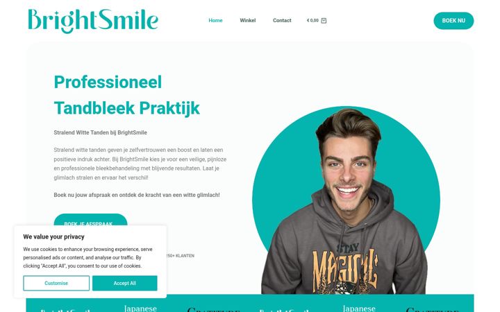 Screenshot of brightsmilepraktijk.nl
