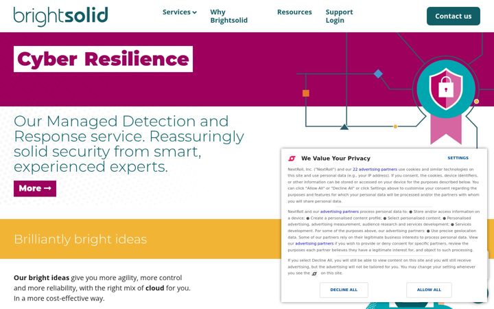 Screenshot of brightsolid.com