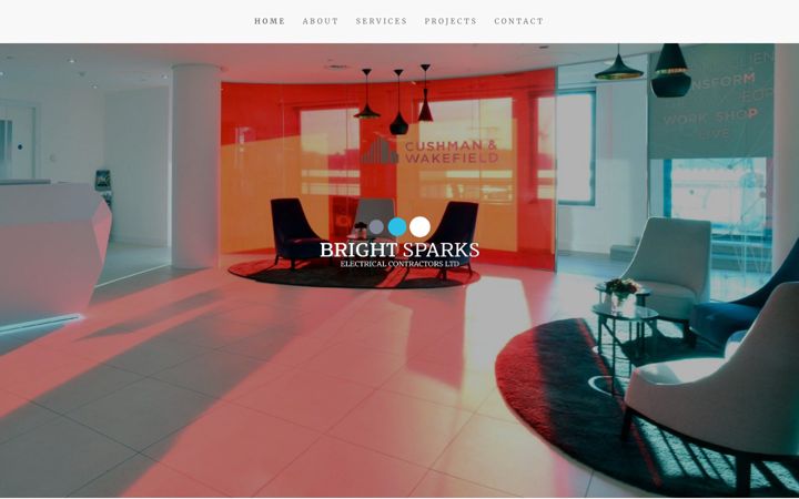 Screenshot of brightsparkselectricalcontractors.co.uk